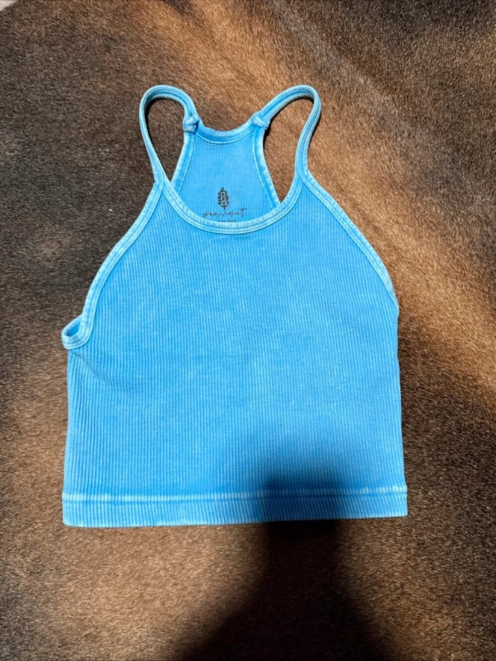 Free People Movement Happiness Runs Crop Tank Top Womens XS / S Washed Blue - Picture 1 of 16